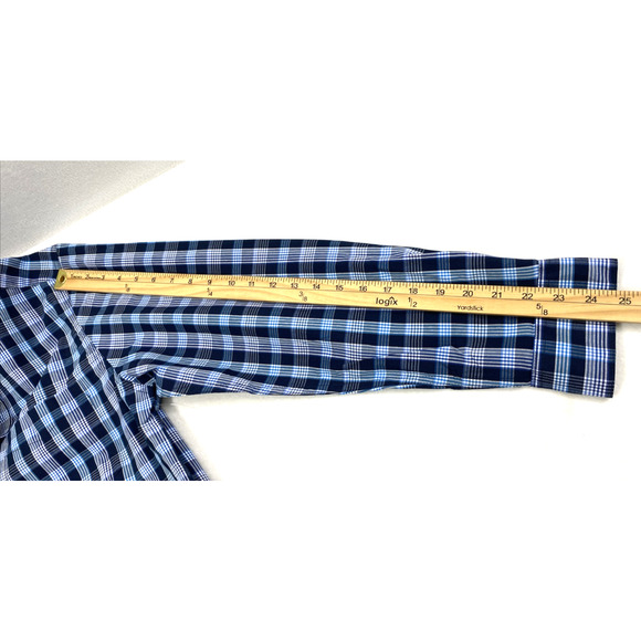 Saddlebreed Mens Shirt Size Medium Blue Plaid Button Up Long Sleeve - Picture 8 of 10